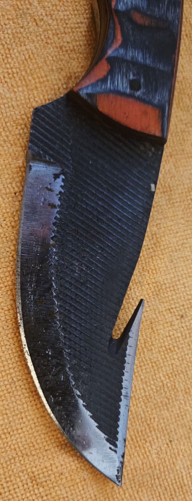 Reddish/Orange and Grey Fixed-Blade