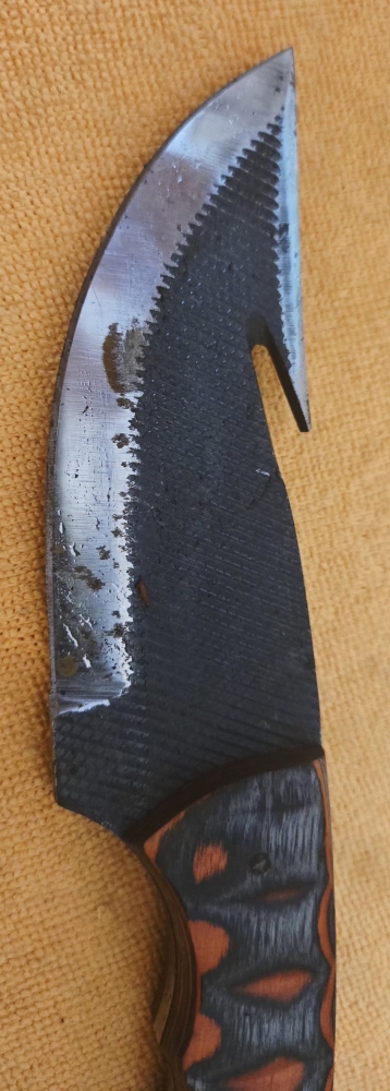 Reddish/Orange and Grey Fixed-Blade