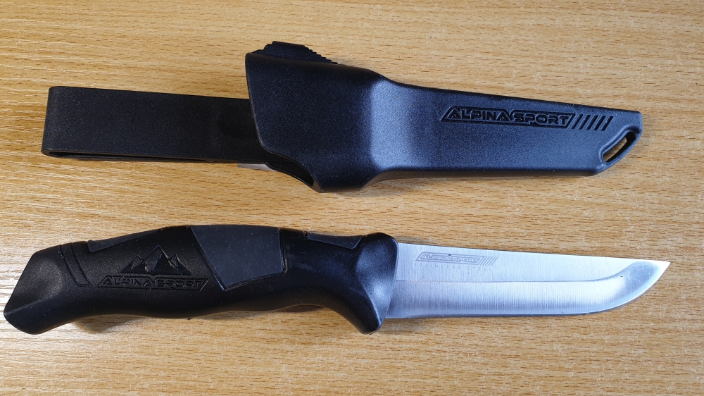 Alpina Sport Fishing Knife 4-Piece Set (2x Orange, 1x Green, 1x Black)
