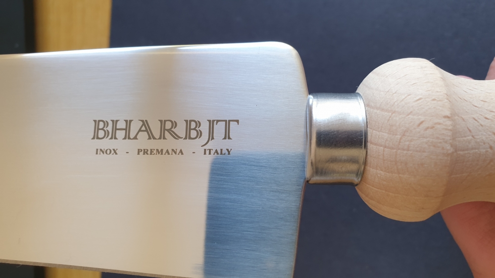 Bharbit Vercelli Model Hard Cheese Knife 15cm - Beech Wood Handle - AISI 420MoV Stainless Steel