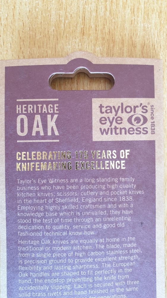 Taylor's Eye Witness Heritage Oak 15cm Cook's Knife - Made in Sheffield (3043)