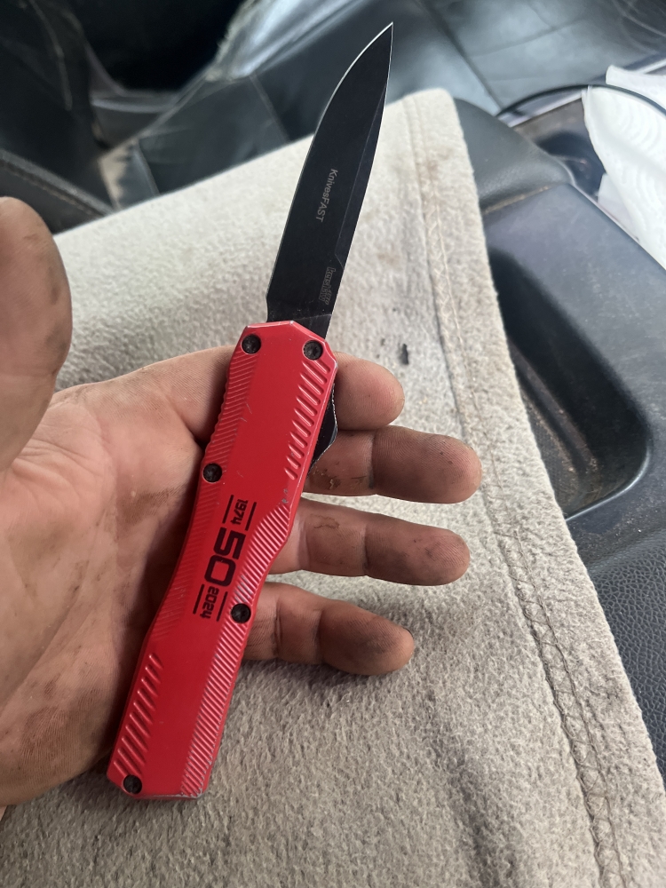 Kershaw red 50th anniversary switchblade 