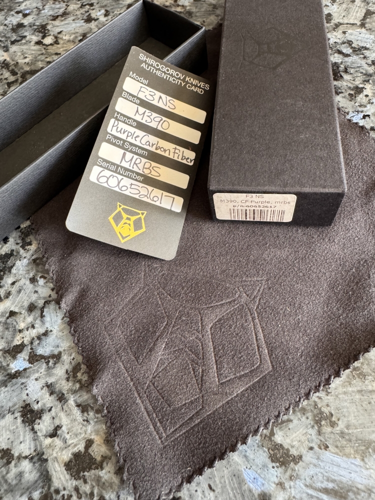 Shirogorov F3NS M390 purple carbon fibre 