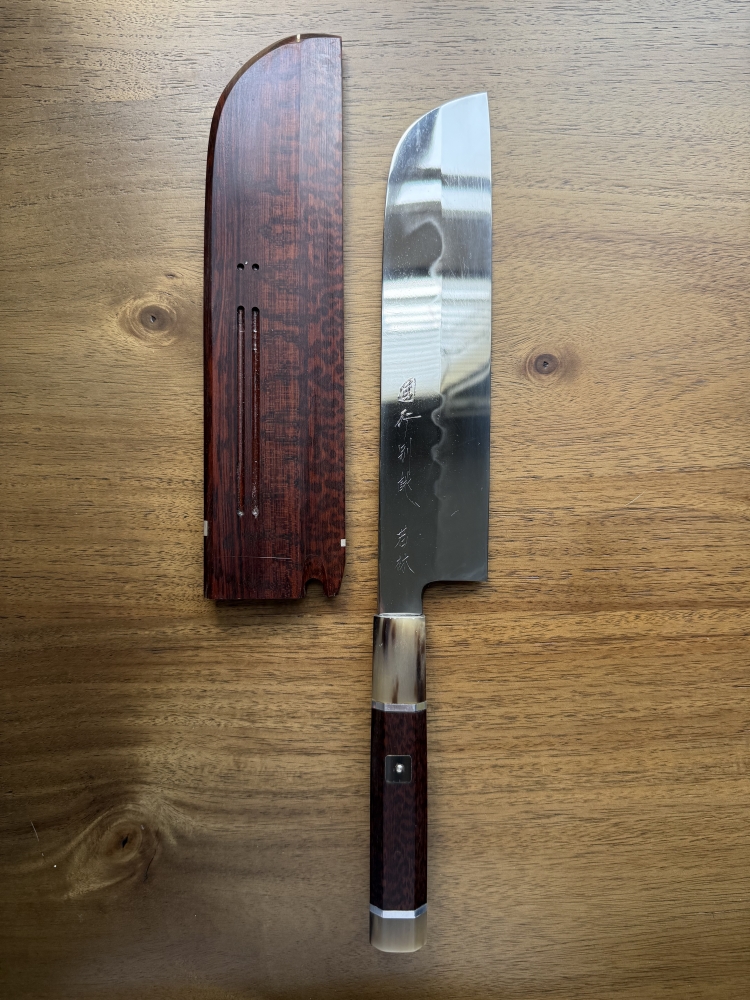 Tatsuo Ikeda White #2 Honyaki Usuba – Custom Handle & Saya