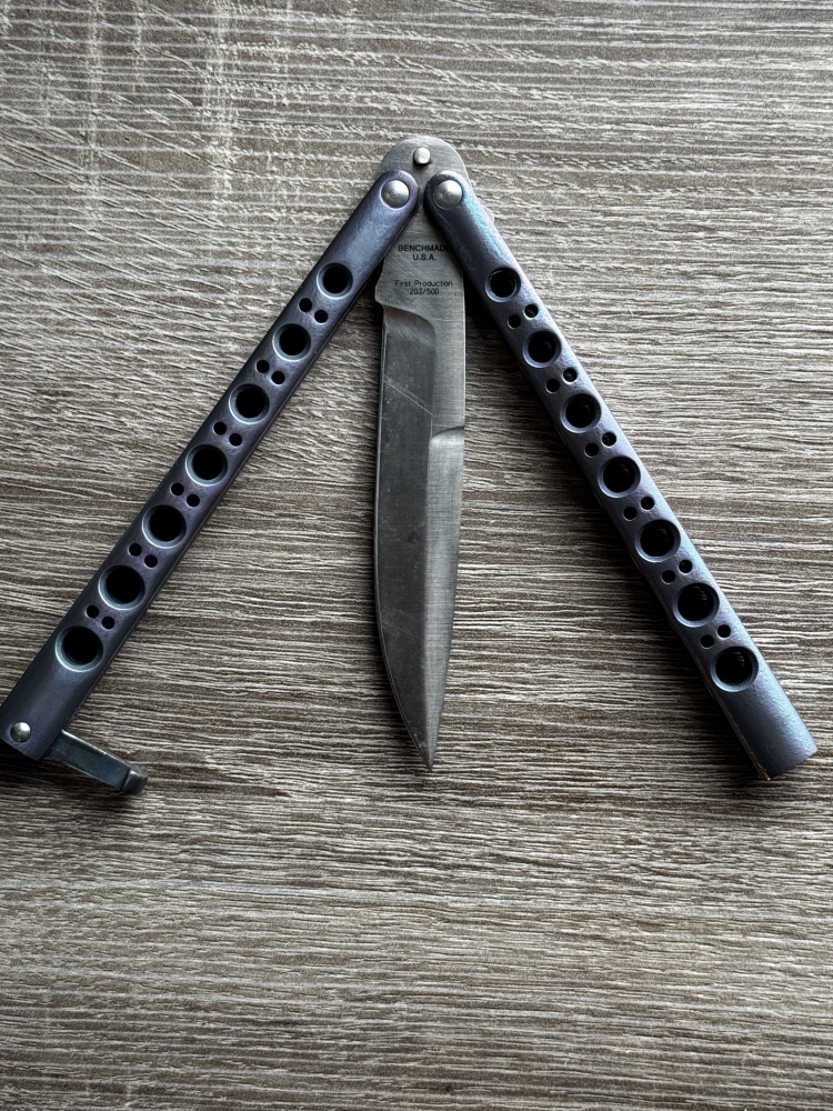 Benchmade 42A Bali-Song Butterfly Knife First Production 203/500 Anodized Titanium 