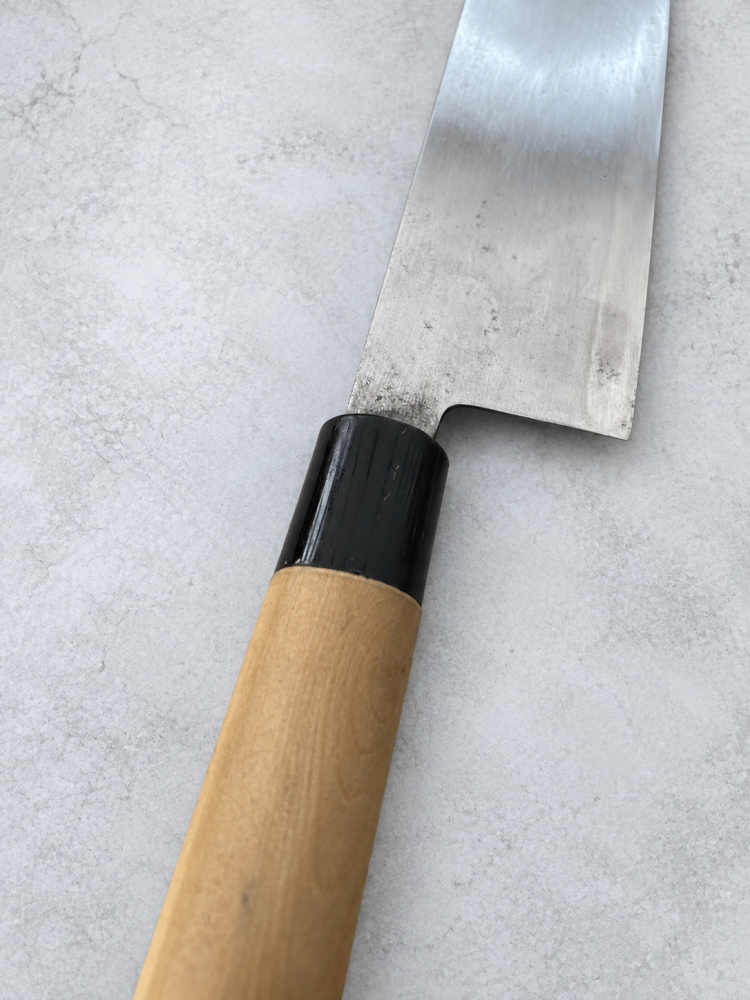 Japanese Nakiri Kitchen Knife – Traditional Japanese Marking – Used