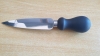 Bharbit Milano Model Lance Shaped Hard Cheese Knife 14cm - Black Polypropylene Handle - AISI 420MoV Stainless Steel