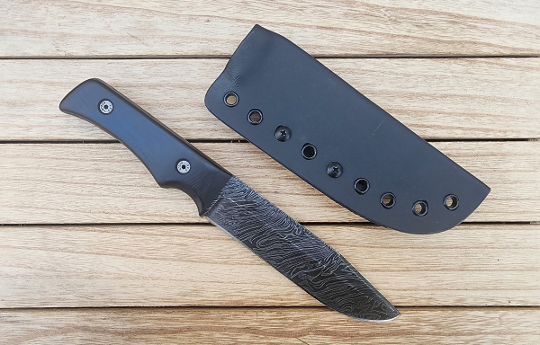 Damascus Drop Point Tactical Knife - Large Size