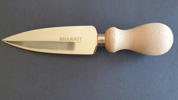Bharbit Milano Model Lance Shaped Hard Cheese Knife 14cm - Beech Wood Handle - AISI 420MoV Stainless Steel