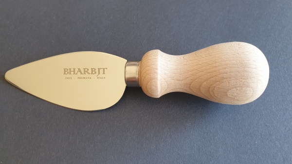Bharbit Pavia Model Parmesan Hard Cheese Knife 9cm - Beech Wood Handle - AISI 420MoV Stainless Steel