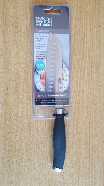 Taylor's Eye Witness Syracuse 130mm Santoku Knife - Black Handle (RST104BLK)
