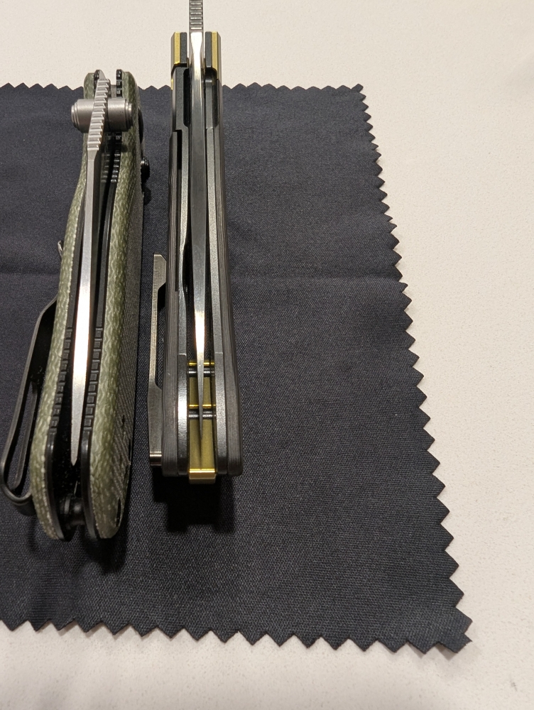 Kizer Knives Mini Momo Gold Camo & Drop Bear Micarta Clip Point Folding Knives