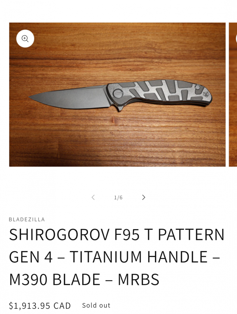 Shirogorov F95 T pattern gen 4 titanium handle m390 blade mrbs