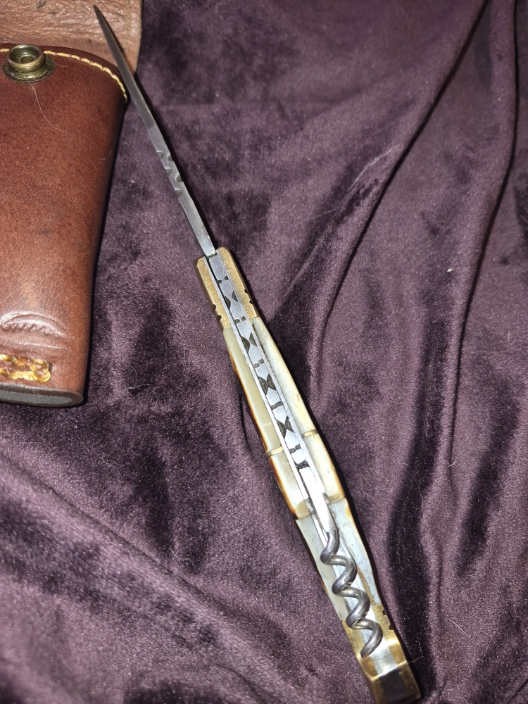 Damascus Knife Bundle – 3 Knives ( 3 Folding) – Brass Inlay, Bone & Wood Handles