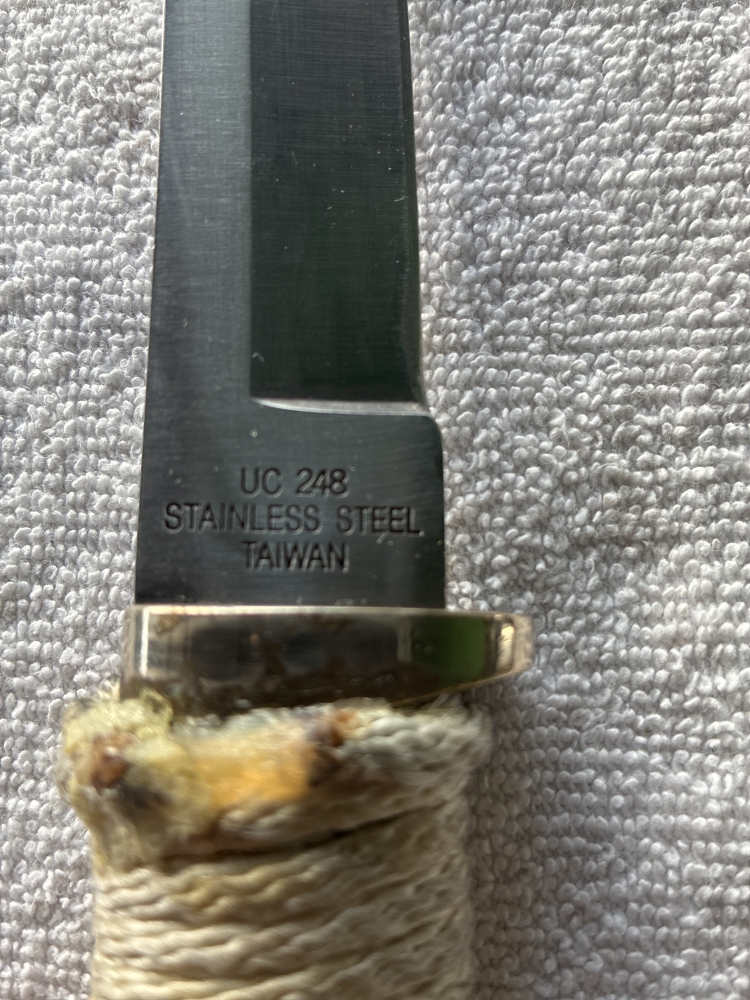 Vintage United Cutlery fixed blade Tanto  #248 Knife with Sheath 