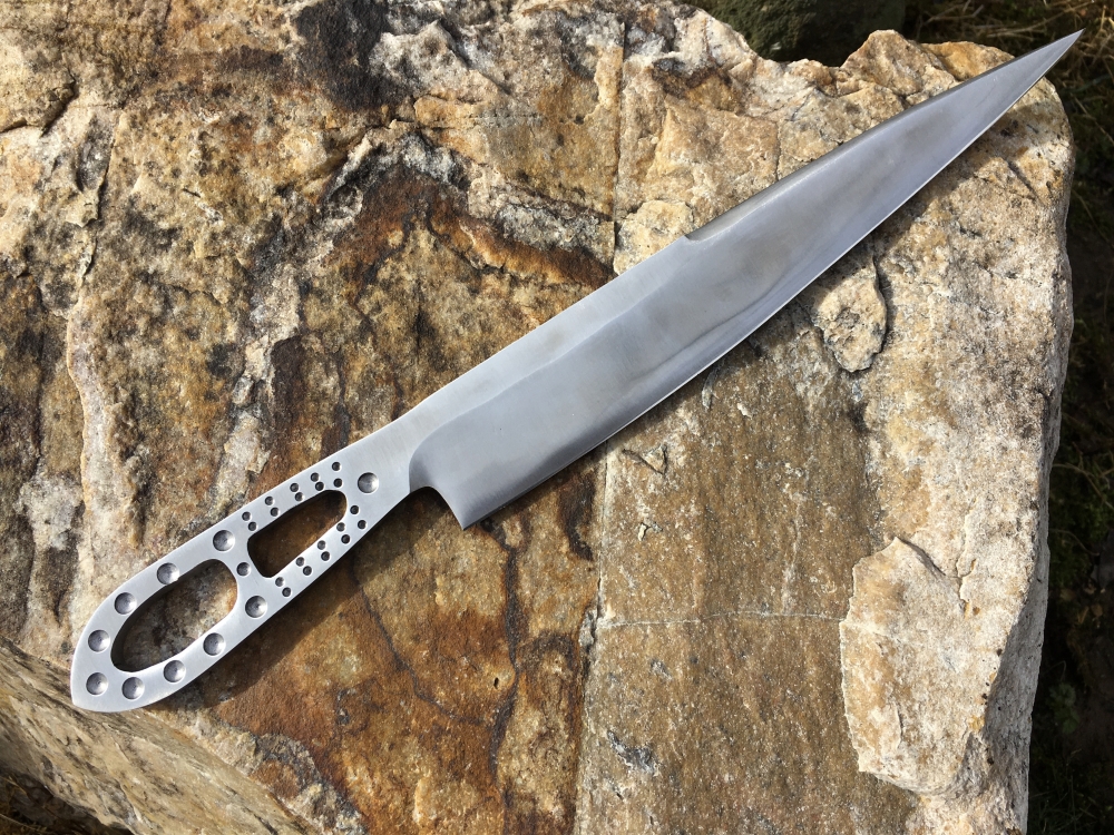 Drop Point Fantasy Style Kitchen Knife w/ Integral Handle 