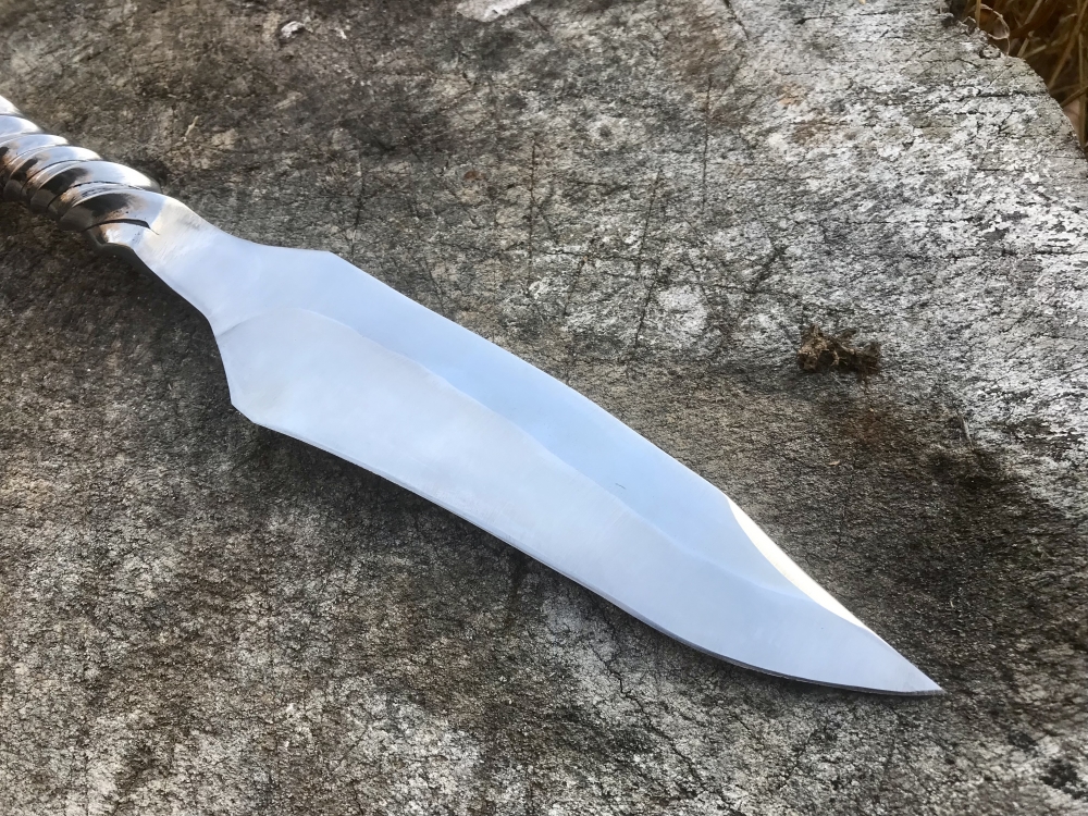 Handmade Railroad Spike Knife With Leather Sheath