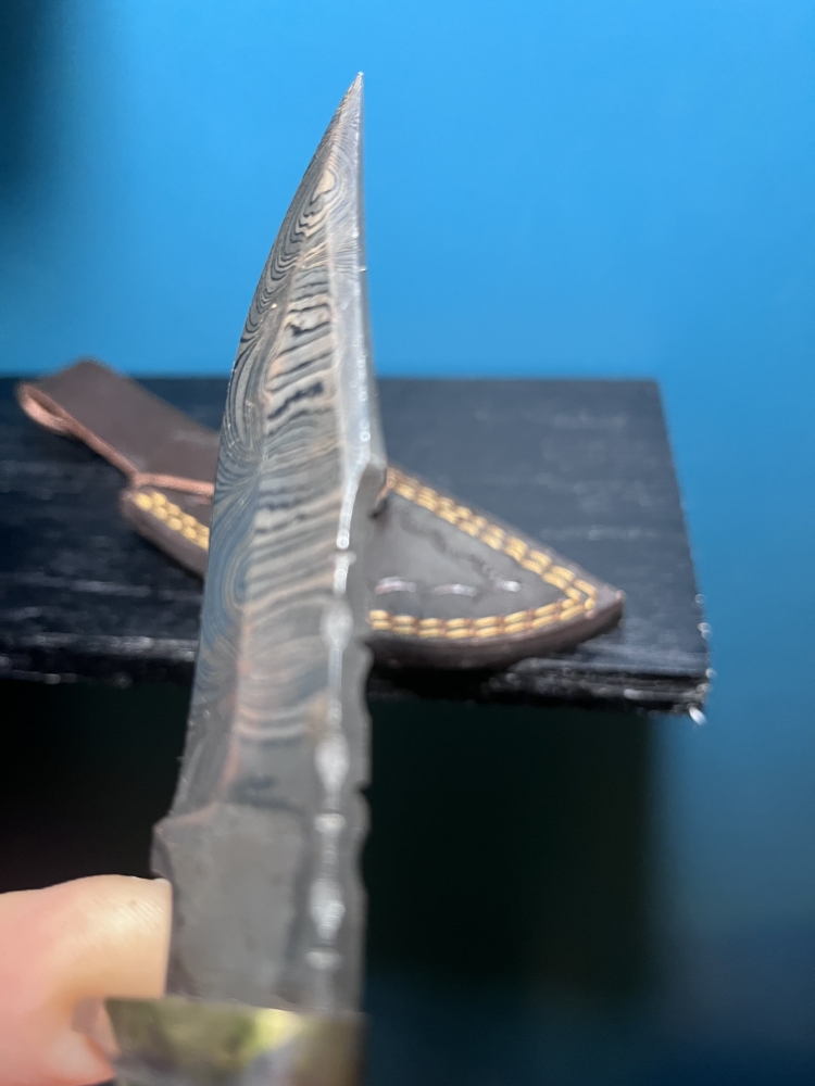 8” CUSTOM HANDMADE DAMASCUS STEEL STAG KNIFE WITH SHEATH