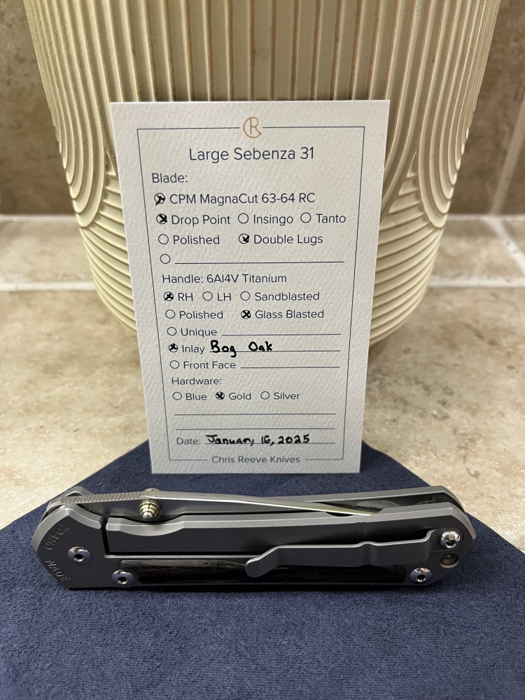 Chris Reeve Large Sebenza 31 Bog Oak 