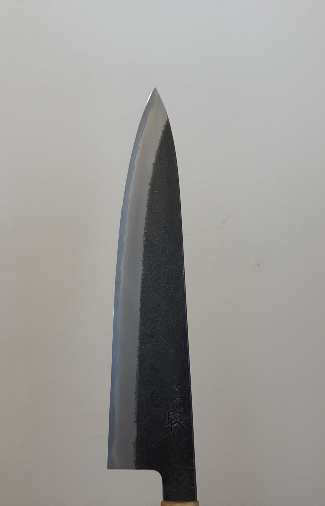 Mutsumi Hinoura Kurouchi Nashiji Aogami Super Stainless Clad Gyuto 240mm