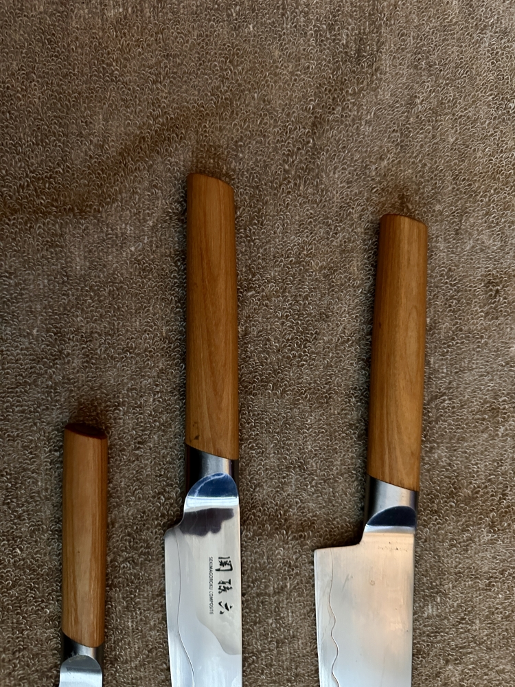 Sekimagoroku Composite Japanese Knife Set – 3-Piece Beech Handle Bundle (Japan)