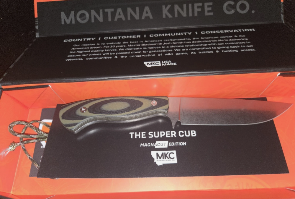 Montana Knife Company MKC Super Cub Magnacut Steel Knife Green/Black Handle