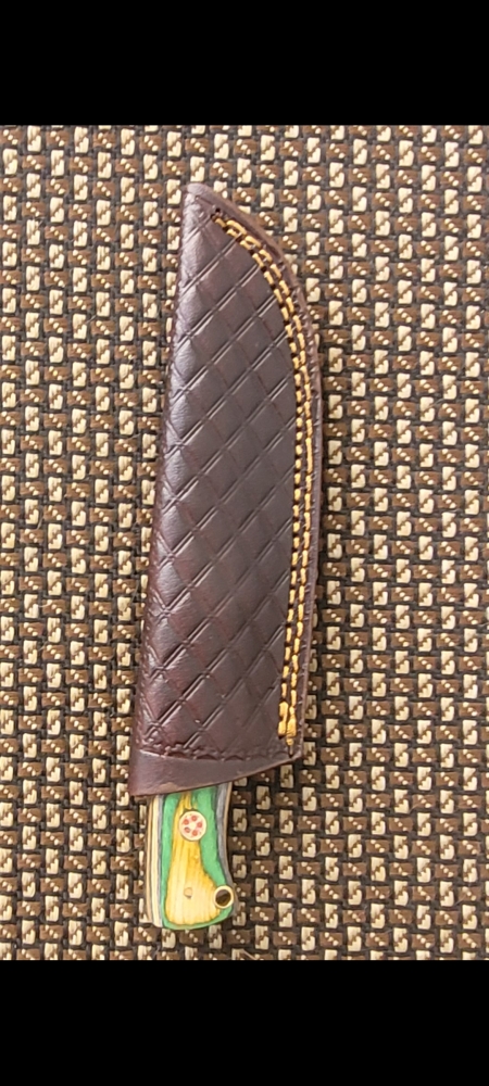 Handmade Damascus Fixed Blade Knife w/ Sheath