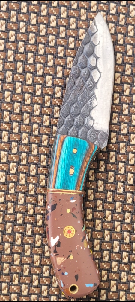 Damascus Steel Fixed Blade Knife w/ Sheath