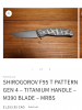 Shirogorov F95 T pattern gen 4 titanium handle m390 blade mrbs