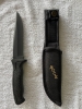 Vintage US Buck Knighthawk model #650 Fighting/Hunting Knife with Sheath 6” Blade 11” overall length 