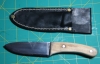 Hand-Forged Drop point w/ Oak Handle & Black Leather Sheath