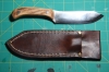 1095 Clip Point Hunter – Oak Handle w/ Brown Leather Sheath