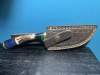 8” CUSTOM HANDMADE DAMASCUS STEEL STAG KNIFE WITH SHEATH