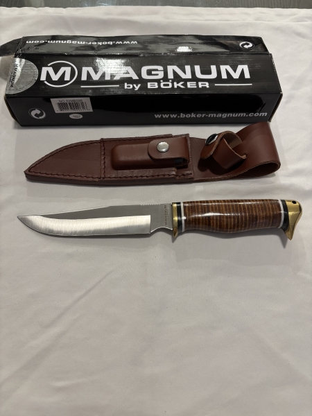 Boker USA Magnum Duck Head 11in Bowie Knife w/ Leather Sheath 02MB598