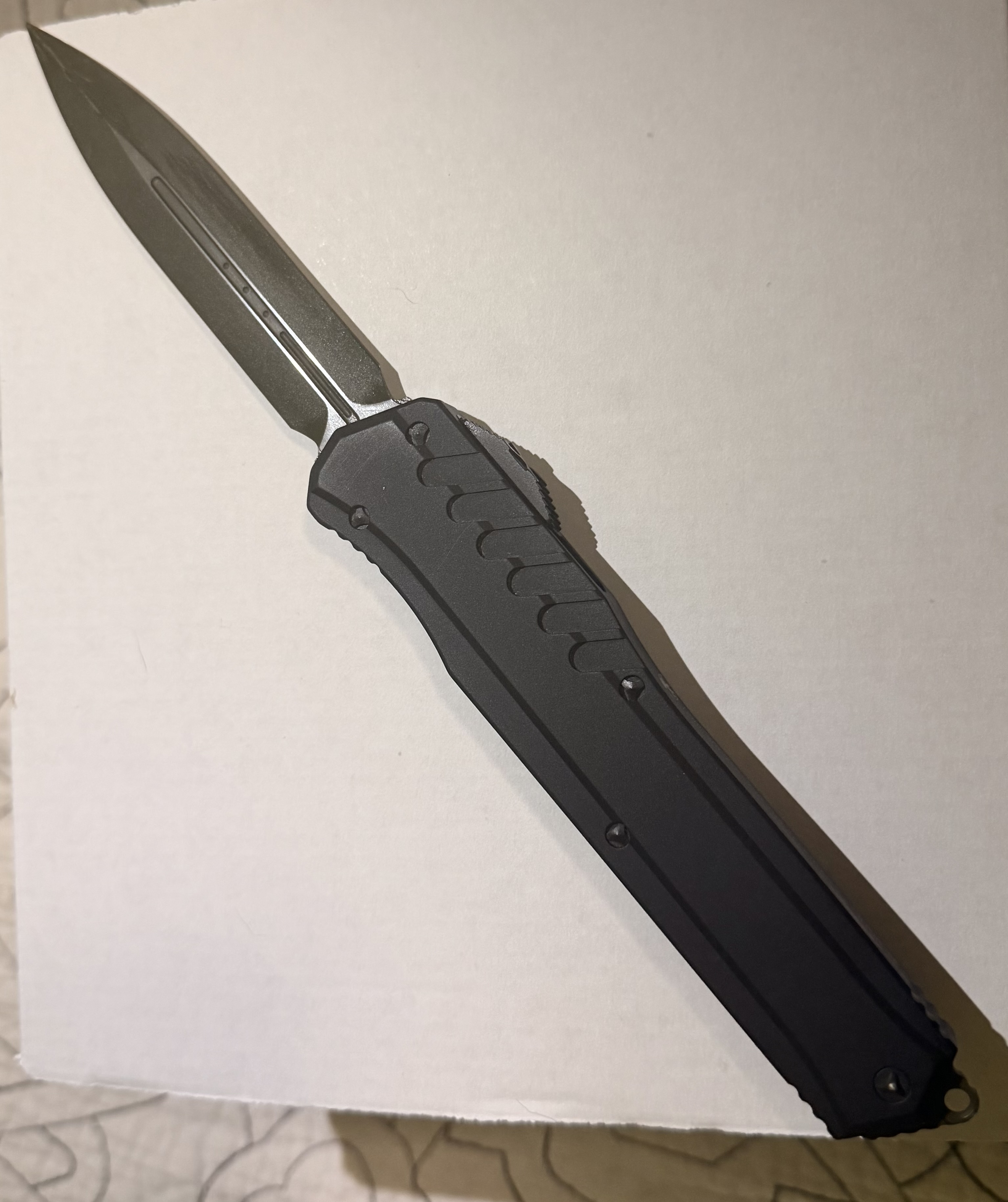 Microtech Cypher MK7 Double Edged Limited Edition OD Green Blade w ...