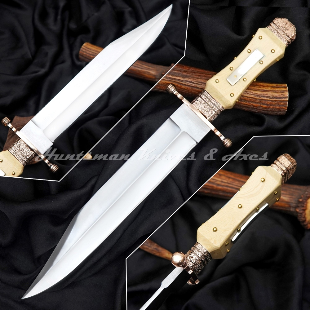 Custom Made Forged 5160 Spring Steel English & Huber Sheffield #2 Bowie Replica