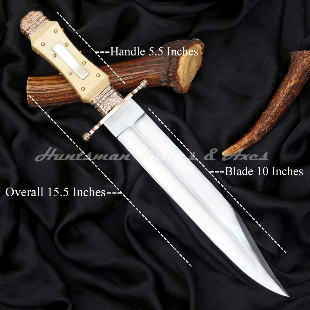 Custom Made Forged 5160 Spring Steel English & Huber Sheffield #2 Bowie Replica