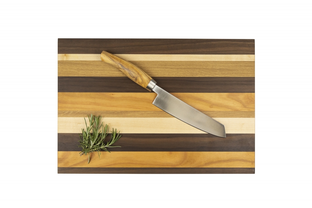 Handmade Multicolour Hardwood Cutting Board – Walnut, Oak, Ash & Cherry