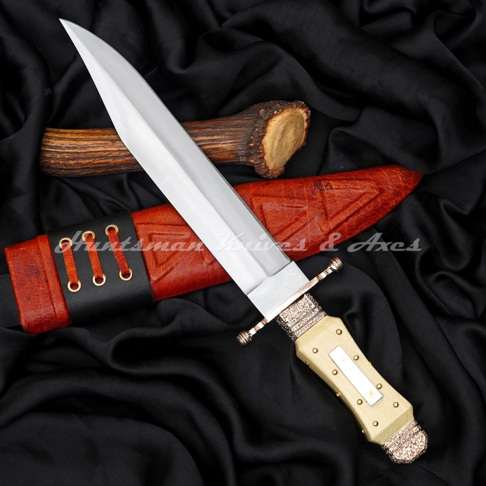 Custom Made Forged 5160 Spring Steel English & Huber Sheffield #2 Bowie Replica