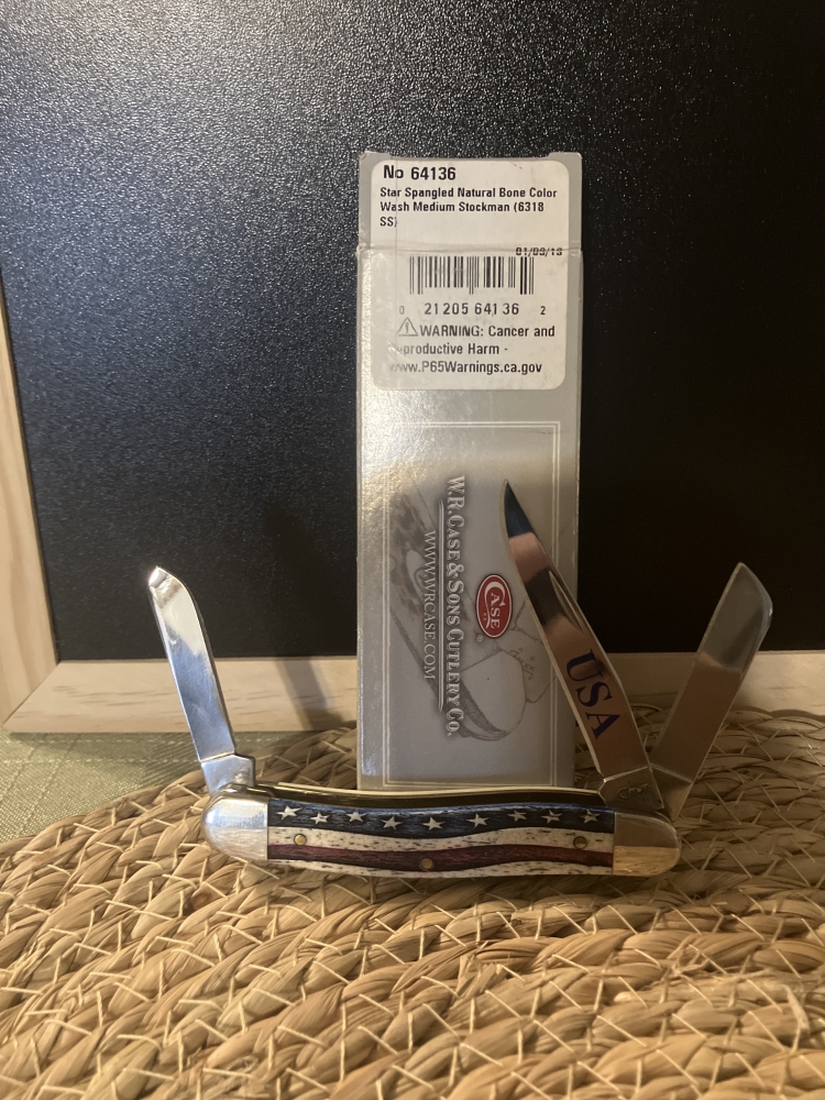 CASE Star Spangled Series Embellished Smooth Natural Bone Medium Stockman (DISCONTINUED)