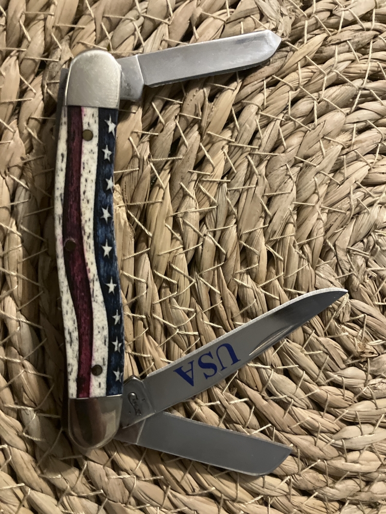 CASE Star Spangled Series Embellished Smooth Natural Bone Medium Stockman (DISCONTINUED)