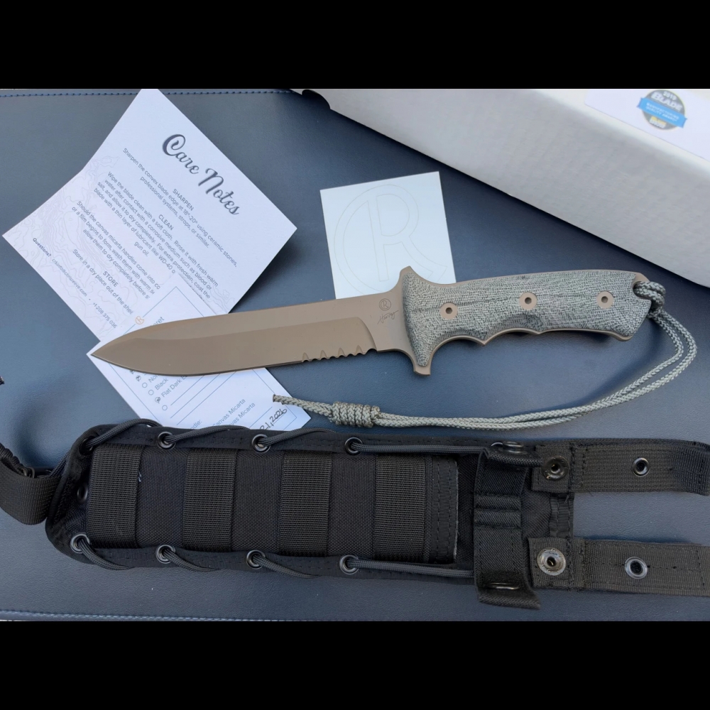 Chris Reeve Green Beret Black Micarta FDE Serrated GB7-1018 Knife New