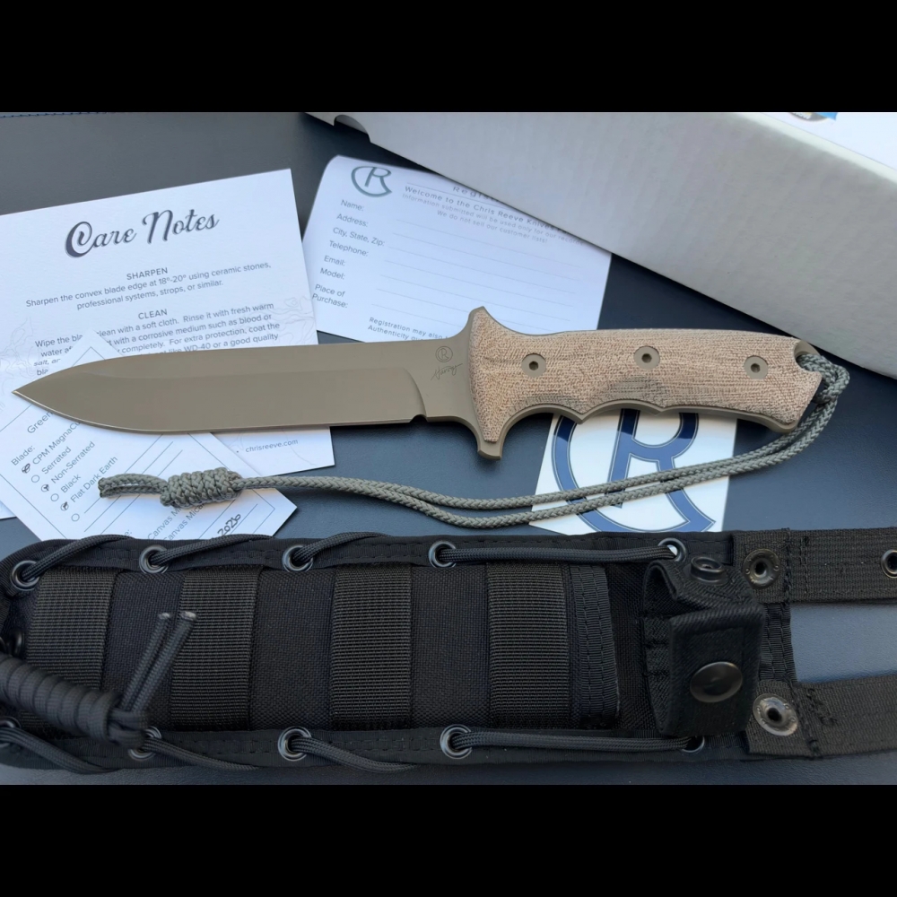 Chris Reeve Green Beret Natural Micarta FDE Plain Edge GB7-1019 Knife New