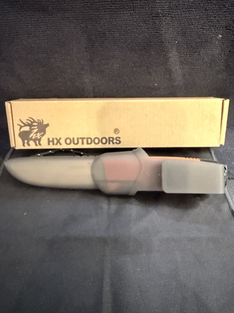 SURVIVAL MASTER 4 Fixed Blade | 3.74\" 5Cr15 Blade | Black PP & Orange TPR Handle | HX OUTDOORS TD-21C