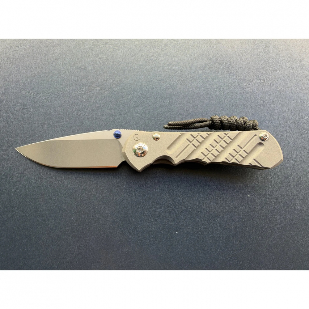 Chris Reeve Small Inkosi Crosshatch Drop Point MagnaCut Sandblasted Titanium CRK Knife