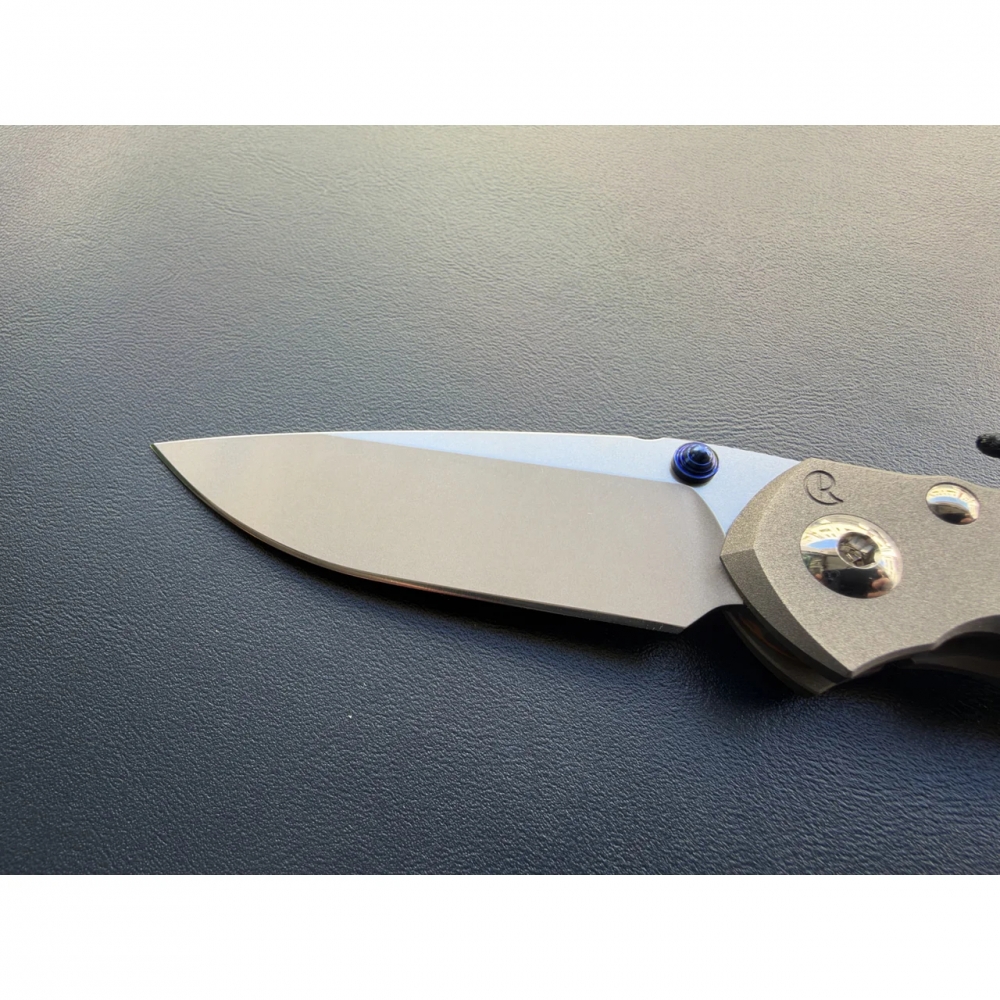 Chris Reeve Small Inkosi Crosshatch Drop Point MagnaCut Sandblasted Titanium CRK Knife