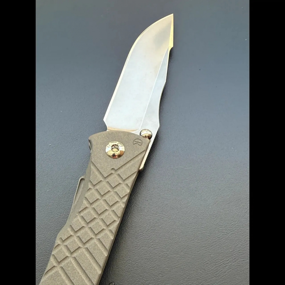 Chris Reeve Umnumzaan Drop Point MagnaCut Sandblasted Titanium CRK Knife ZAAN