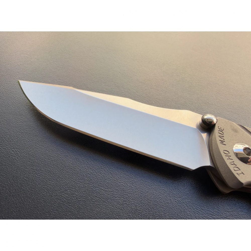 Chris Reeve Umnumzaan LEFT HAND Drop Point MagnaCut Sandblasted Titanium CRK Knife LH
