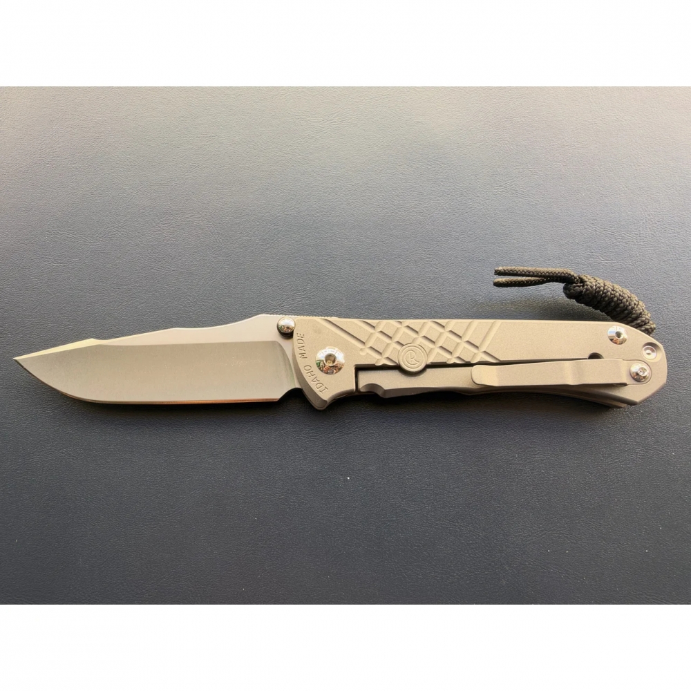 Chris Reeve Umnumzaan LEFT HAND Drop Point MagnaCut Sandblasted Titanium CRK Knife LH