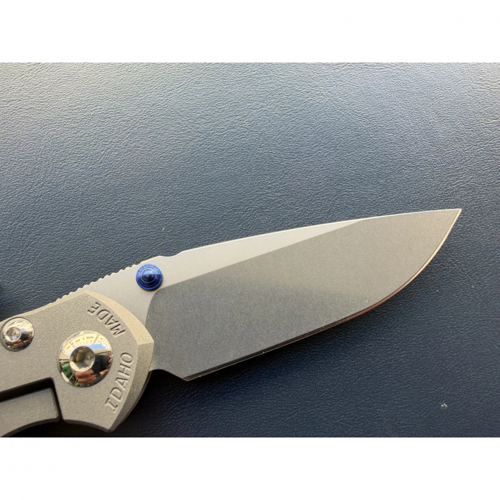 Chris Reeve Small Inkosi Crosshatch Drop Point MagnaCut Sandblasted Titanium CRK Knife